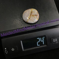 MeldedMind Crazy Lace Agate Palm Stone 1.65in 41mm Laughter Stone Happy Lace 085