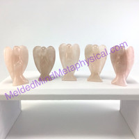 MeldedMind One (1) Rose Quartz Crystal Carved Angel 2.02in 51mm Heart Love 605