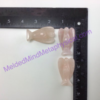 MeldedMind One (1) Rose Quartz Crystal Carved Angel 2.02in 51mm Heart Love 605