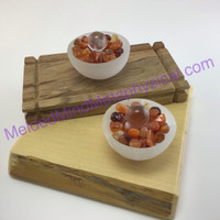 MeldedMind One (1) Energize & Creativity Carnelian Chips in Mini Selenite Bowl 0