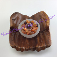 MeldedMind One (1) Energize & Creativity Carnelian Chips in Mini Selenite Bowl 0