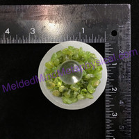MeldedMind One (1) Healing & Cleansing Peridot Chips in Mini Selenite Bowl 010