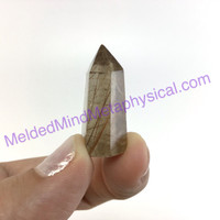 MeldedMind Small Rutilated Quartz Obelisk 1.15in 8g Rutile Point Rainbow 033