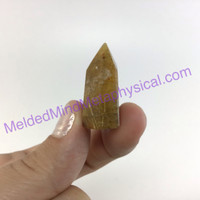 MeldedMind Small Rutilated Quartz Obelisk 1.12in 12g Rutile Point Rainbow 036