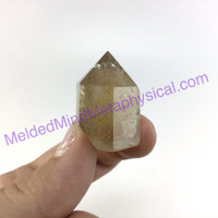 MeldedMind Small Rutilated Quartz Obelisk 1.10in 14g Rutile Point Rainbow 038