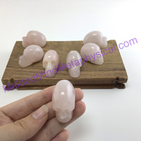 MeldedMind One (1) Rose Quartz Skull 1.52in 38mm Carving Pink Decor 601