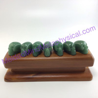 MeldedMind One (1) Green Aventurine Skull 1.44in 36mm Altar Decor Carving 002