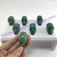 MeldedMind One (1) Green Aventurine Skull 1.44in 36mm Altar Decor Carving 002