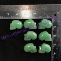 MeldedMind One (1) Green Aventurine Skull 1.44in 36mm Altar Decor Carving 002