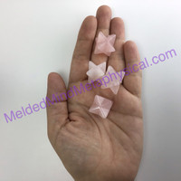 MeldedMind One (1) Rose Quartz Merkaba .97 in - 1in Divine Love Carving