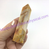 MeldedMind Crazy Lace Agate Obelisk 3.63in Tower Altar Decor Point 281