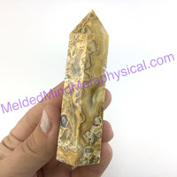 MeldedMind Crazy Lace Agate Obelisk 3.57in Tower Altar Decor Point 282