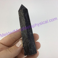 MeldedMind Arfvedsonite Obelisk 4in Crystal Black Amphibole 292