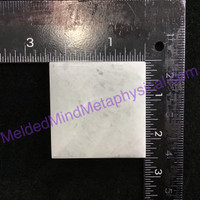 MeldedMind Polished Satin Spar Selenite Square 2.5x2.5x.5in Energy Cleanser 154