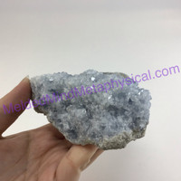 MeldedMind Raw Celestite Cluster Specimen 4.48in Natural Blue Crystal 509