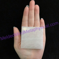 MeldedMind Polished Satin Spar Selenite Square 2.5x2.5x.5in Energy Cleanser 161