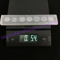 MeldedMind Satin Spar Selenite Chakra Ruler 7.50in Altar Decor Meditation 971