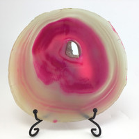 MeldedMind Dyed Pink Agate Sliced with Druzy 5.50in Mineral 081