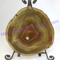 MeldedMind Carnelian Agate Sliced Slab w/ Druzy 7.5in Orange Mineral 086