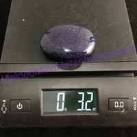 MeldedMind Blue Goldstone Palm Stone 2.40in Smooth Gallet Pocket 154