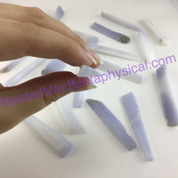 MeldedMind ONE (1) Natural Polished Blue Chalcedony Wand 3.39-4.75in Freeform675