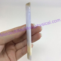 MeldedMind Natural Polished Blue Chalcedony Wand 4.39in Freeform Artist 667