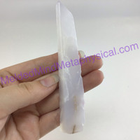 MeldedMind Natural Polished Blue Chalcedony Wand 4.35in Freeform Artist 668