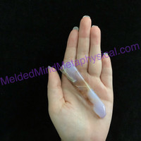 MeldedMind Natural Polished Blue Chalcedony Wand 3.36in Freeform Artist 669