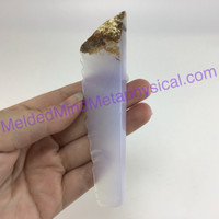 MeldedMind Natural Polished Blue Chalcedony Wand 4.71in Freeform Artist 673