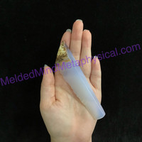 MeldedMind Natural Polished Blue Chalcedony Wand 4.71in Freeform Artist 673