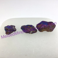 MeldedMind Set of 3 XS Rainbow Chalcopyrite Specimen ~29mm Mineral Power 188