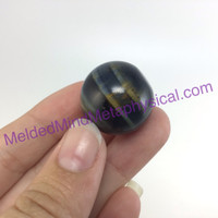 MeldedMind Blue Tiger's Eye Sphere 19-22mm Marble Flash Natural Stone 218