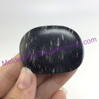 MeldedMind Spider Web Jasper Palm 1.86in Stone Smooth Black Lines Pocket 108