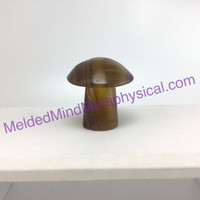 MeldedMind Yellow Fluorite Carved Mushroom 1.97in Display Decor Fairy Garden 781