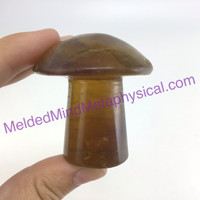 MeldedMind Yellow Fluorite Carved Mushroom 1.97in Display Decor Fairy Garden 781
