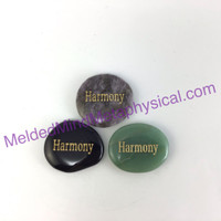 MeldedMind One (1) Engraved "Harmony" Word Palm Worry Wishing Stone 387