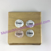 MeldedMind One (1) Engraved "Create" Word Palm Worry Wishing Stone 380