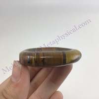 MeldedMind Tiger Iron Palm Smooth Worry Stone 1.81in Natural Brown Crystal 807