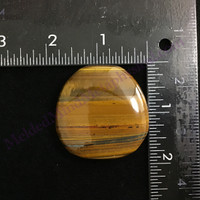 MeldedMind Tiger Iron Palm Smooth Worry Stone 1.81in Natural Brown Crystal 807