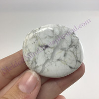 MeldedMind Howlite Palm Stone 1.61in Natural Black and White Crystal Stone 837
