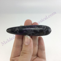 MeldedMind Indigo Gabbro Massage Therapy Wand 3.01in Natural Black Crystal 318