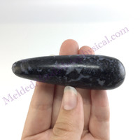 MeldedMind Indigo Gabbro Massage Therapy Wand 3.12in Natural Black Crystal 315