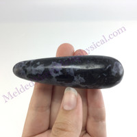 MeldedMind Indigo Gabbro Massage Therapy Wand 3.12in Natural Black Crystal 315