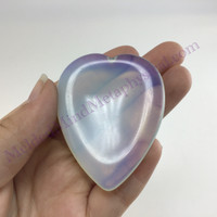 MeldedMind Opalite Heart Thumb Palmstone Crystal 2.2in Rainbow Stone 741