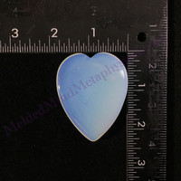 MeldedMind Opalite Heart Thumb Palmstone Crystal 2.2in Rainbow Stone 802