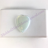 MeldedMind Opalite Heart Thumb Palmstone Crystal 2.2in Rainbow Stone 802