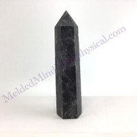 MeldedMind Arfvedsonite Obelisk 4in Crystal Tower Black Point 296