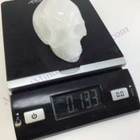 MeldedMind Handcarved White Clear Quartz Skull 3.2in Crystal Skull Decor 305