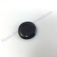 MeldedMind Nuummite Palm Smooth Stone 1.65in Natural Black Crystal 736