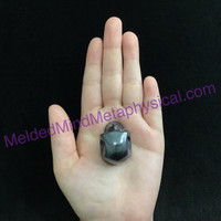 MeldedMind Hematite Skull 1.38in Natural Grey Crystal Stone 030